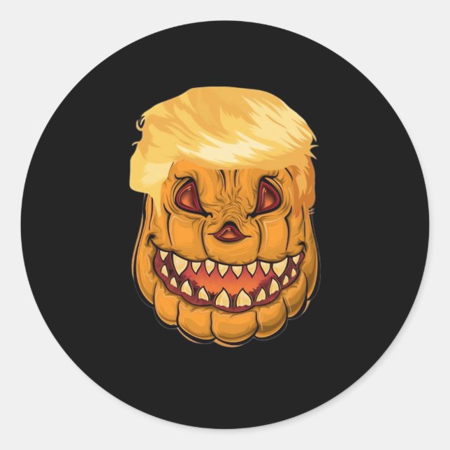 Trumpkin Make Halloween Horror Again Classic Classic Round Sticker (Front)