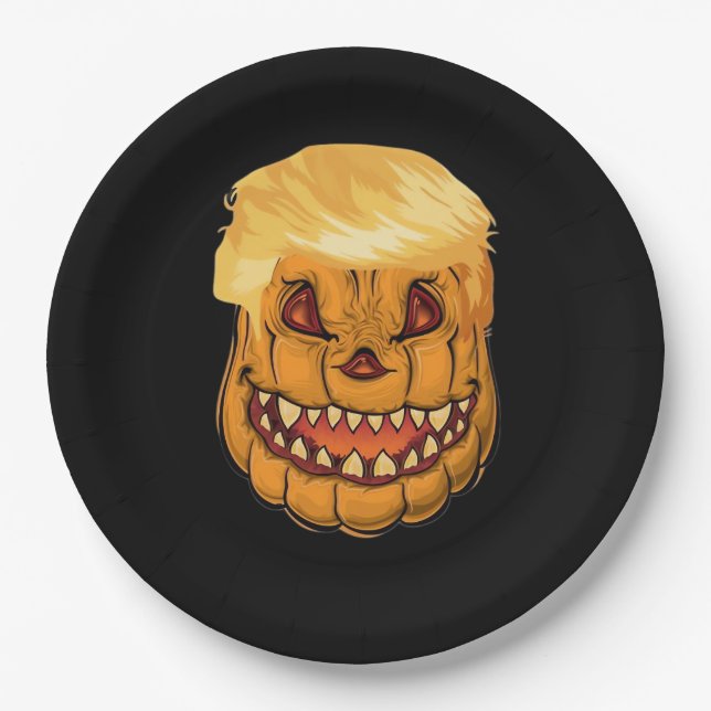 Trumpkin Make Halloween Horror Again Classic Paper Plate (Front)
