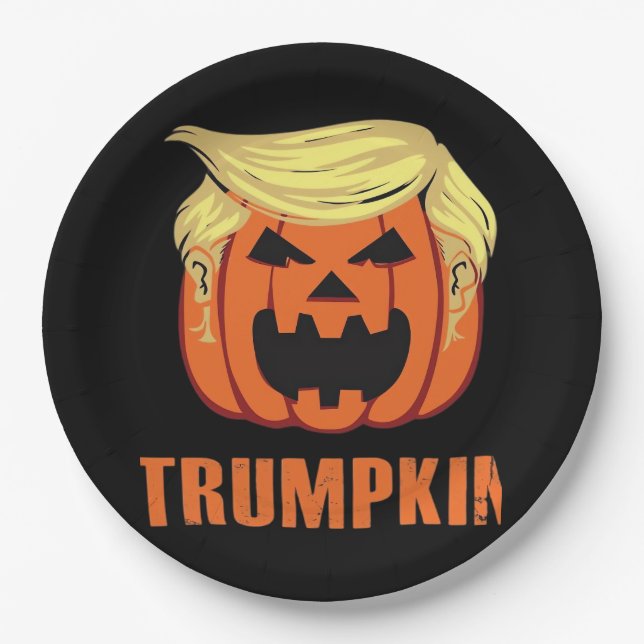 Trumpkin Make Halloween Paper Plate (Front)