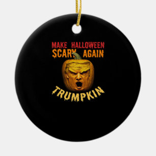 Trumpkin Make Halloween Scary Again – Funny Donald Ceramic Tree Decoration