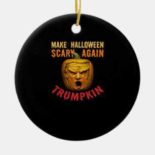 Trumpkin Make Halloween Scary Again – Funny Donald Ceramic Tree Decoration