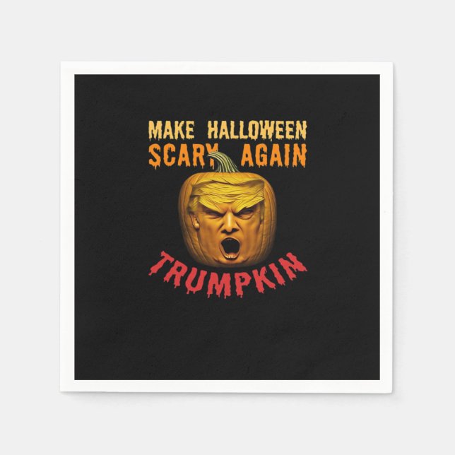 Trumpkin Make Halloween Scary Again – Funny Donald Napkin (Front)