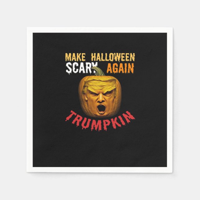 Trumpkin Make Halloween Scary Again – Funny Donald Napkin (Front)