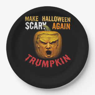 Trumpkin Make Halloween Scary Again – Funny Donald Paper Plate
