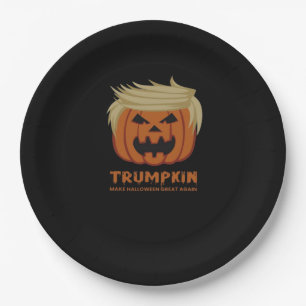 Trumpkin – Make Halloweens Great Again Funny Pumpk Paper Plate