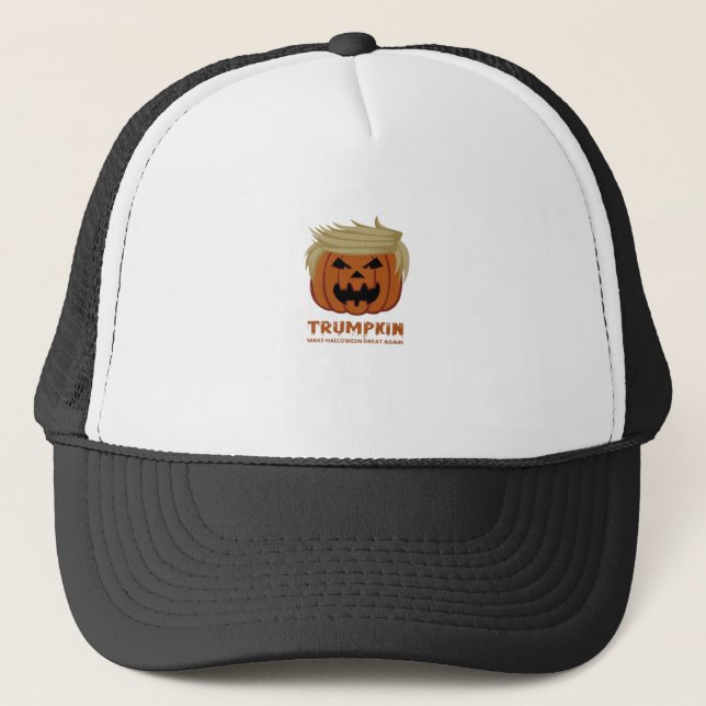 Trumpkin – Make Halloweens Great Again Funny Pumpk Trucker Hat (Front)