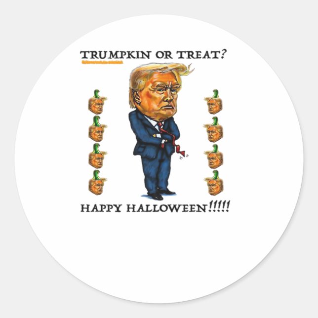 Trumpkin Or Treat Classic Classic Round Sticker (Front)