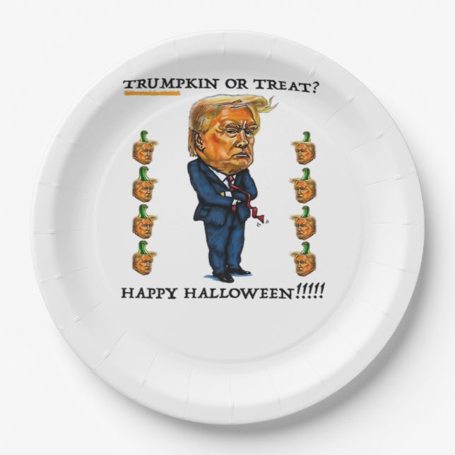 Trumpkin Or Treat Classic Paper Plate (Front)