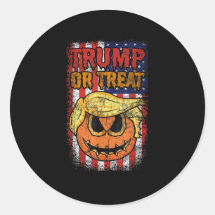 Trumpkin Or Treat Funny Halloween Trumpkin Classic Round Sticker