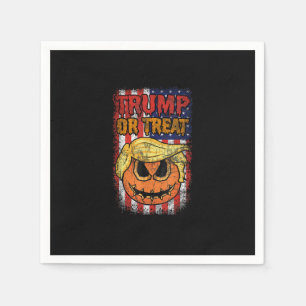 Trumpkin Or Treat Funny Halloween Trumpkin Napkin