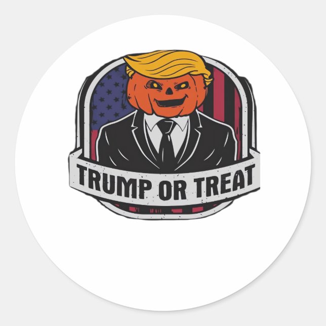 Trumpkin Or Treat Halloween - Political Costume Cl Classic Round Sticker (Front)