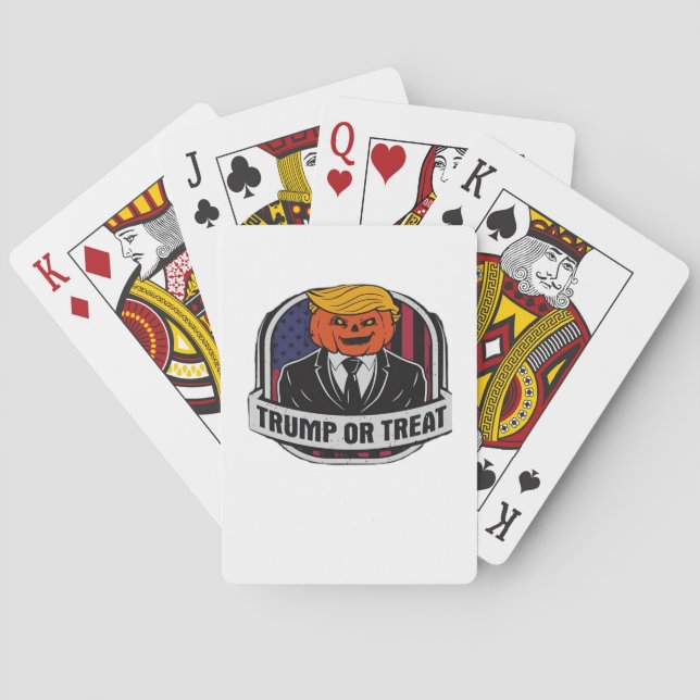 Trumpkin Or Treat Halloween - Political Costume Cl Playing Cards (Back)