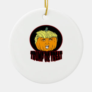 Trumpkin Or Treat Halloween Trumpkin Trick Or Trea Ceramic Tree Decoration