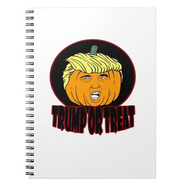 Trumpkin Or Treat Halloween Trumpkin Trick Or Trea Notebook (Front)