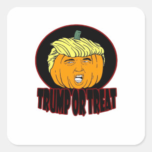 Trumpkin Or Treat Halloween Trumpkin Trick Or Trea Square Sticker