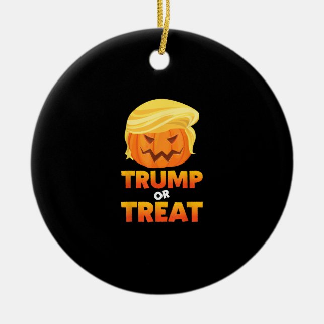 Trumpkin Or Treat Trumpkin Halloween Costume Ceramic Tree Decoration (Front)