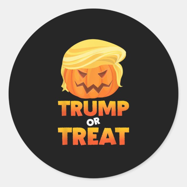 Trumpkin Or Treat Trumpkin Halloween Costume Classic Round Sticker (Front)