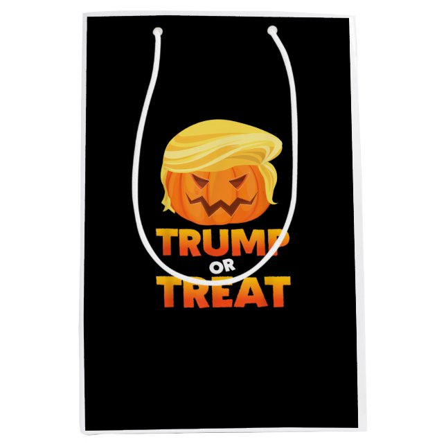 Trumpkin Or Treat Trumpkin Halloween Costume Medium Gift Bag (Front)