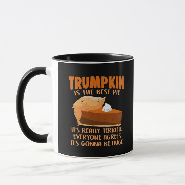 Trumpkin Pie Funny Design - Thanksgiving Party Hol Mug (Left)