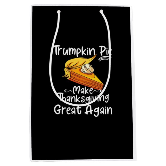 Trumpkin Pie Make Thanksgiving Great Again Basebal Medium Gift Bag (Front)