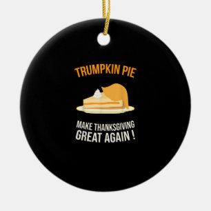 Trumpkin Pie Make Thanksgiving Great Again Pumpkin Ceramic Tree Decoration
