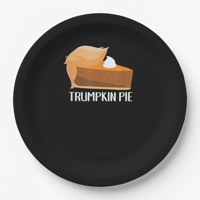 Trumpkin Pie Pumpkin Funny Thanksgiving Paper Plate (Front)