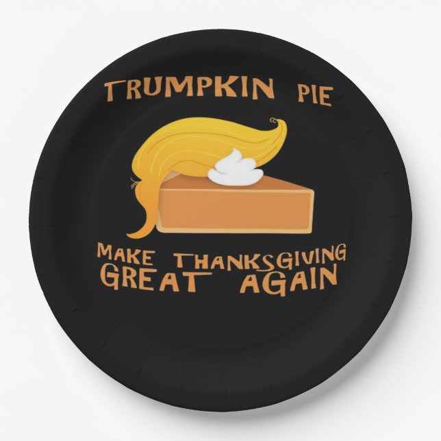 Trumpkin Pie Thanksgiving  Paper Plate (Front)