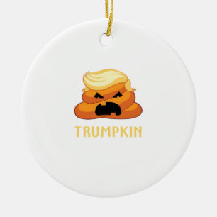 Trumpkin Poop Funny Halloween Ceramic Tree Decoration