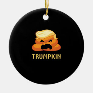Trumpkin Poop Funny Halloween Ceramic Tree Decoration