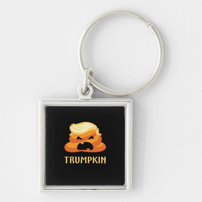 Trumpkin Poop Funny Halloween Key Ring (Front)