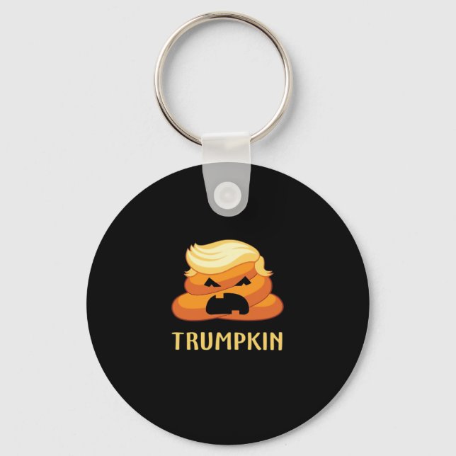Trumpkin Poop Funny Halloween Key Ring (Front)