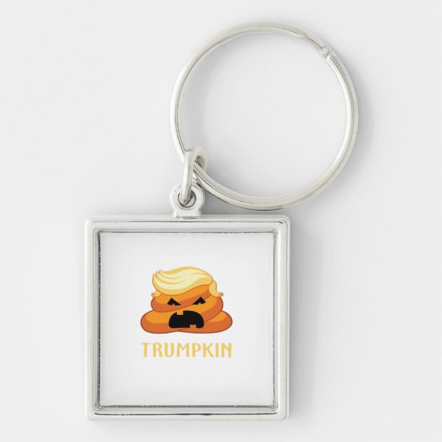 Trumpkin Poop Funny Halloween Key Ring (Front)