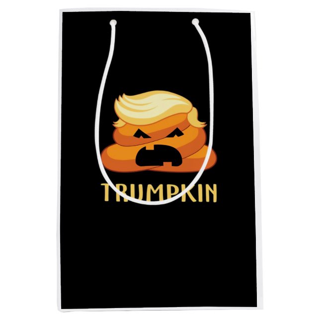 Trumpkin Poop Funny Halloween Medium Gift Bag (Front)