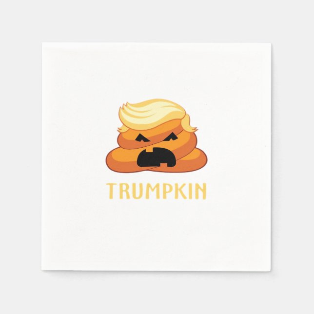 Trumpkin Poop Funny Halloween Napkin (Front)