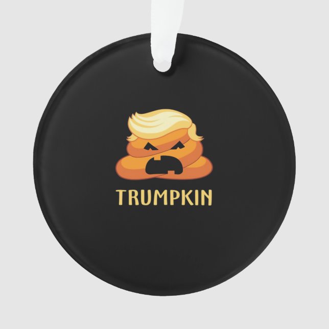 Trumpkin Poop Funny Halloween Ornament (Front)