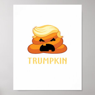 Trumpkin Poop Funny Halloween Poster