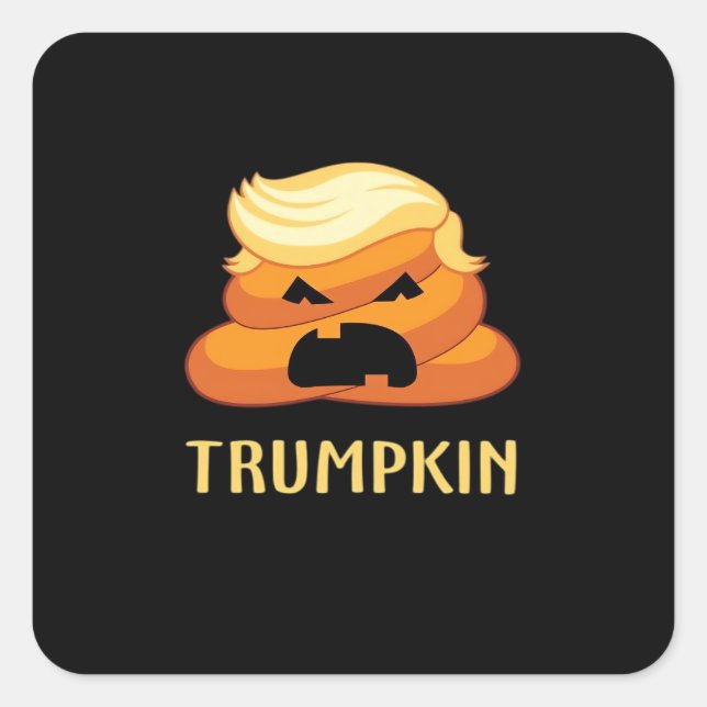 Trumpkin Poop Funny Halloween Square Sticker (Front)