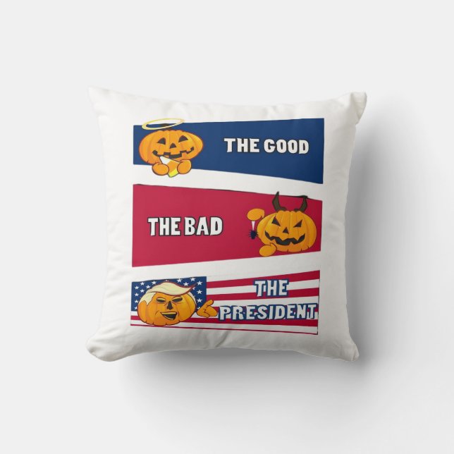 Trumpkin President Halloween Cushion (Front)