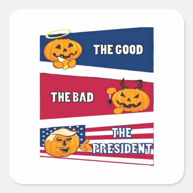 Trumpkin President Halloween Square Sticker (Front)