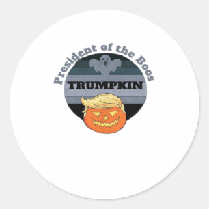 Trumpkin, President Of The Boos Halloween Classic Round Sticker