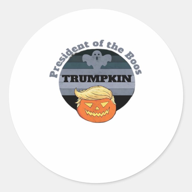 Trumpkin, President Of The Boos Halloween Classic Round Sticker (Front)