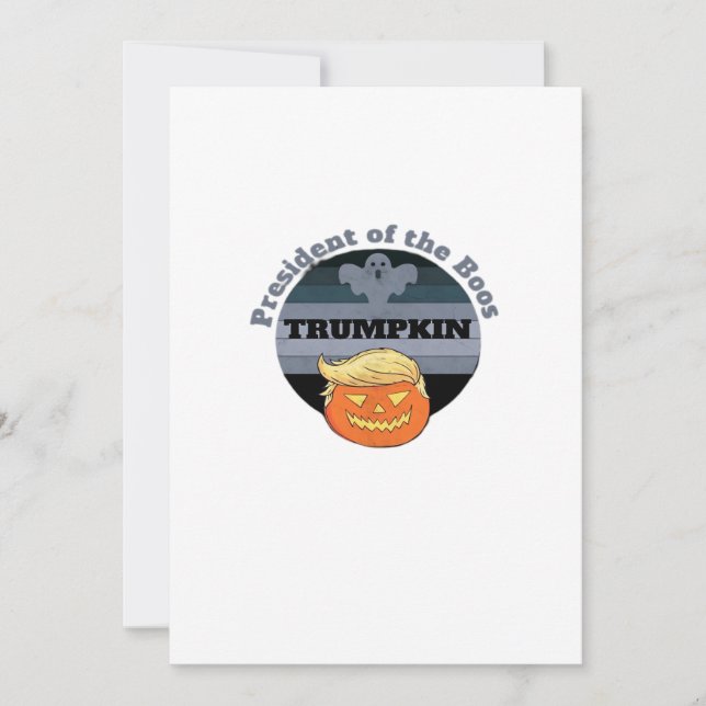 Trumpkin, President Of The Boos Halloween Holiday Card (Front)