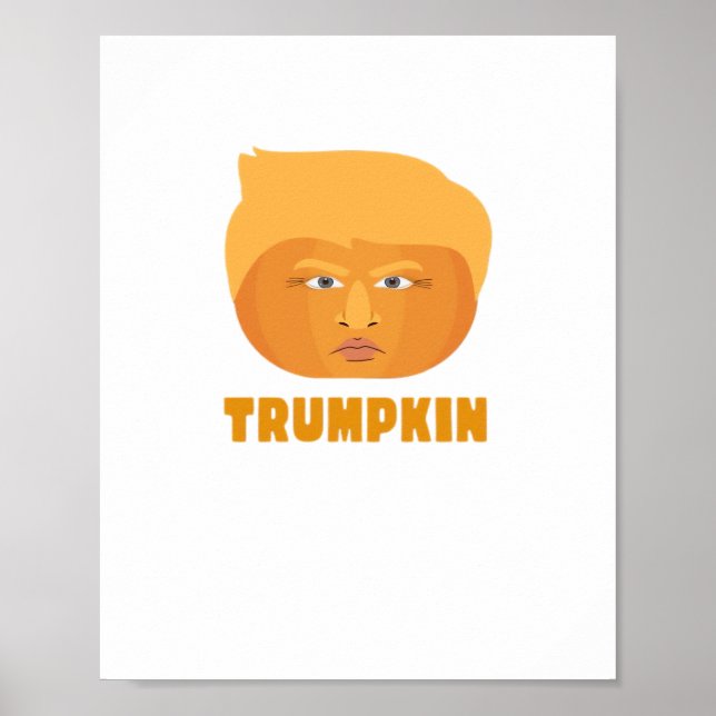 Trumpkin Pumpkin Funny Halloween Design Classic Poster (Front)
