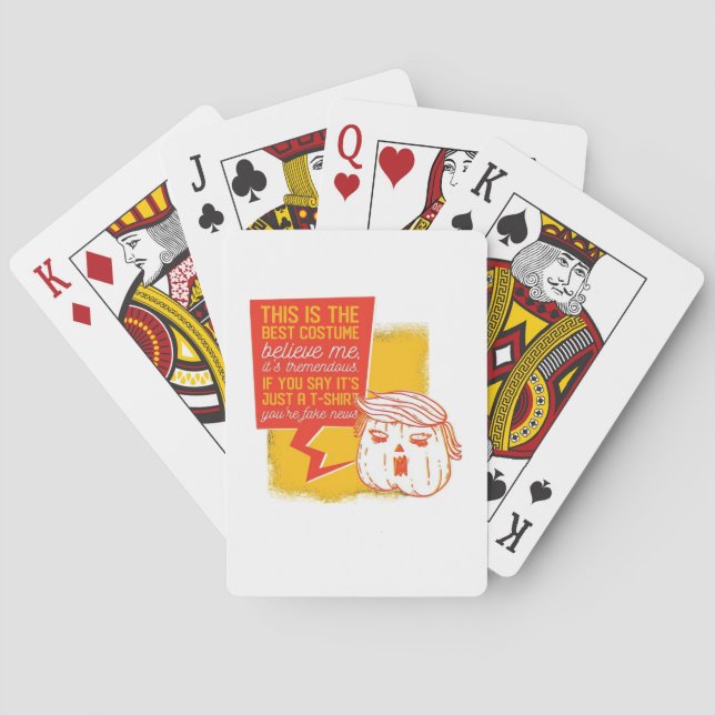 Trumpkin Pumpkin Funny Halloween Quote Playing Cards (Back)