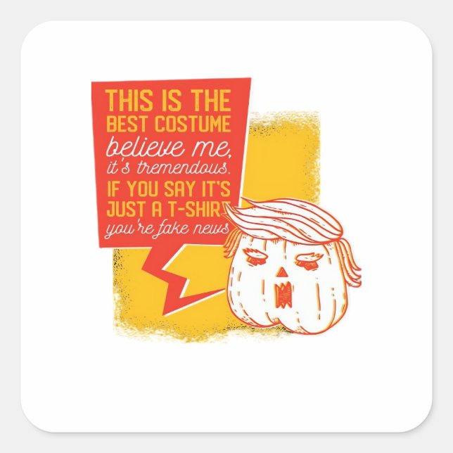 Trumpkin Pumpkin Funny Halloween Quote Square Sticker (Front)