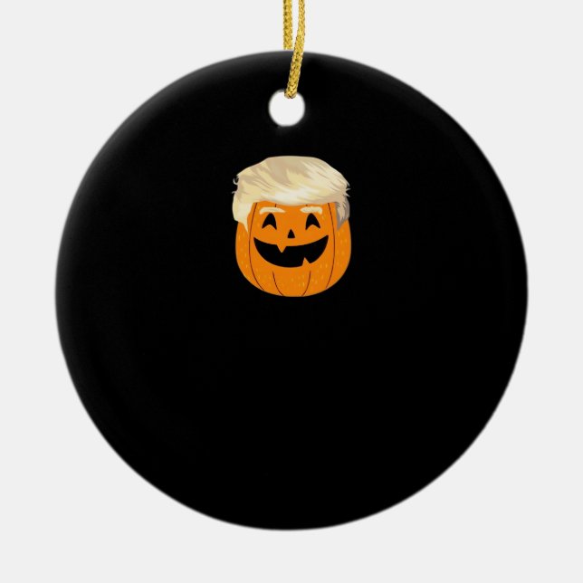 Trumpkin Pumpkin Halloween Classic Ceramic Tree Decoration (Front)