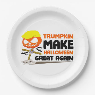 Trumpkin Pumpkin Halloween Classic Paper Plate