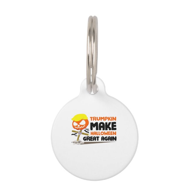 Trumpkin Pumpkin Halloween Classic Pet Tag (Front)