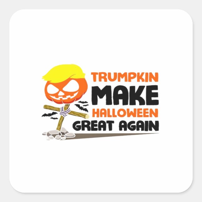Trumpkin Pumpkin Halloween Classic Square Sticker (Front)