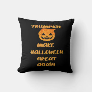 Trumpkin Pumpkin Halloween Design – Funny Autumn Q Cushion